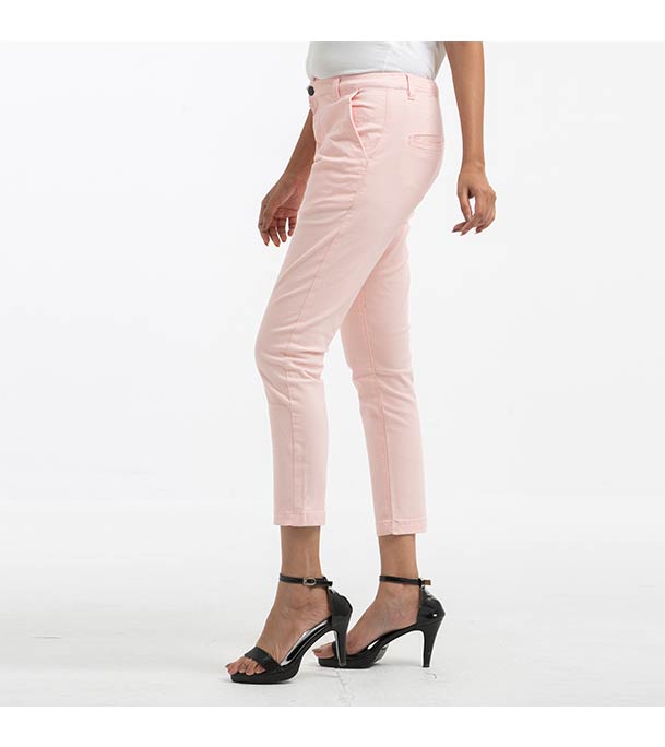 Picture of Chinos Solid Gabardine Pant for Women - Pink