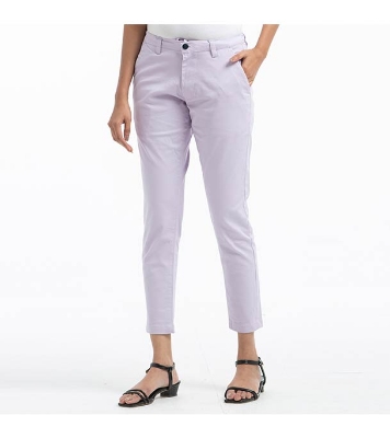 Picture of Chinos Solid Gabardine Pant for Women - Violet