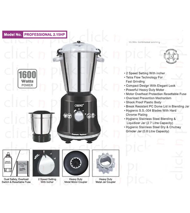 Buy Orpat Heavy Duty Kitchen Helpers Commercial Mixer Grinder & Blender 1600 Watt at Best Price In Bangladesh 