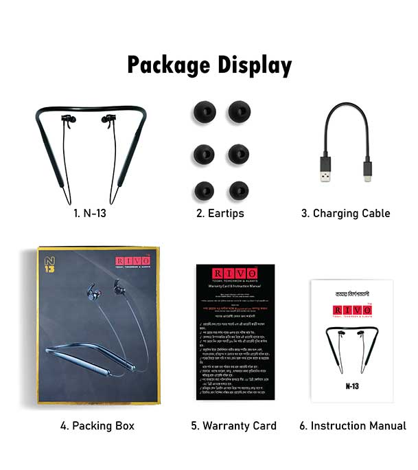 Buy RIVO N-13 (Wireless Neckband) at Best Price in Bangladesh	