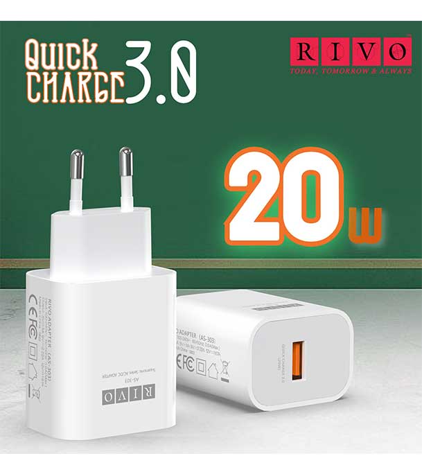 Buy RIVO AS-303 (20W USB Adapter) at Best Price in Bangladesh	
