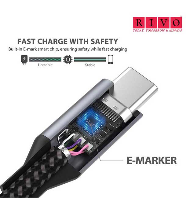 Buy RIVO CT-102 (100W/5A -Type C to Type C PD Cable) at Best Price in Bangladesh	