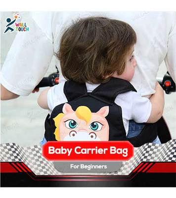 Picture of Adjustable Polyester Colorful Cartoon Design Child Riding Safety Belt Bag Harness Baby Carrier Bag (bike_carrier_belt_ran)