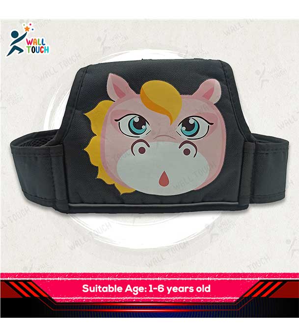 Picture of Adjustable Polyester Colorful Cartoon Design Child Riding Safety Belt Bag Harness Baby Carrier Bag (bike_carrier_belt_ran)