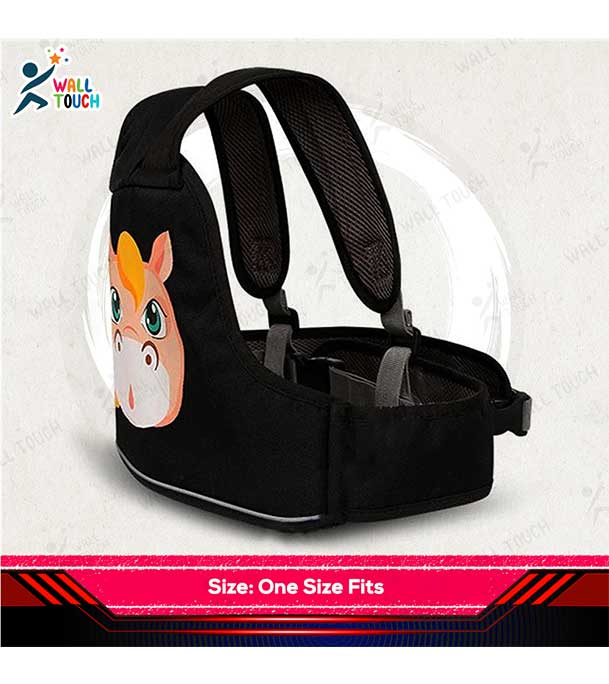 Picture of Adjustable Polyester Colorful Cartoon Design Child Riding Safety Belt Bag Harness Baby Carrier Bag (bike_carrier_belt_ran)