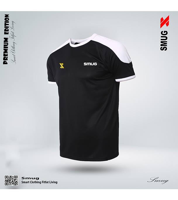 Picture of SMUG Stylish T-shirt Comfortable - New Contrast Design Black