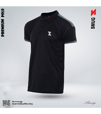 Picture of Smug Exclusive Polo Shirt - Fabric Soft And Comfortable Black