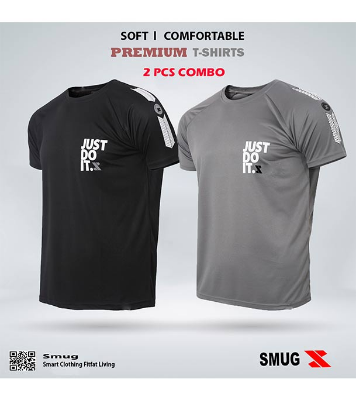 Picture of SMUG Premium Men's T-shirt -Combo (2 pc)- Black , Grey