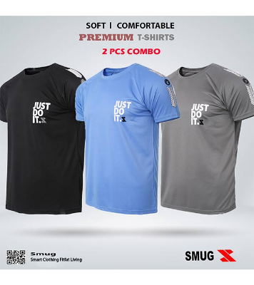 Picture of SMUG Premium Men's T-shirt -Combo (3 pc)-Black , Red, Sky blue