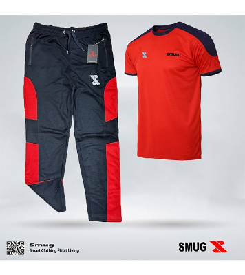 Picture of SMUG Stylish T-Shirts and Trousers For Men Set- Soft and Comfortable Red