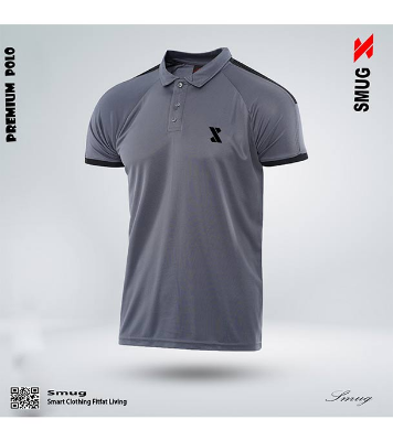 Picture of Smug Premium Grey Polo Shirt - Fabric Soft And Comfortable Dark Ash