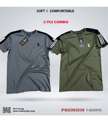 Picture of SMUG Premium T-shirt Fabric soft and comfortable -Combo- Olive, Grey