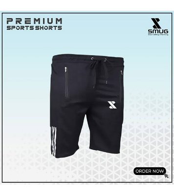 Picture of SMUG Premium Sports Shorts - Soft and Comfortable - Black