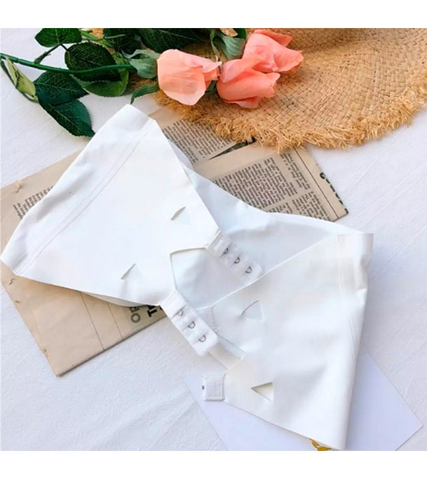 Picture of Strapless Padded Tube Silk Foam Bra For Women One Piece Bra White