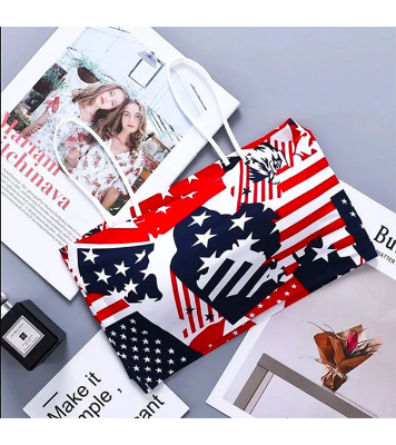 Picture of Printed Slim Strap Padded Body Shape Bra For Women-one Piece - Bra American Flag