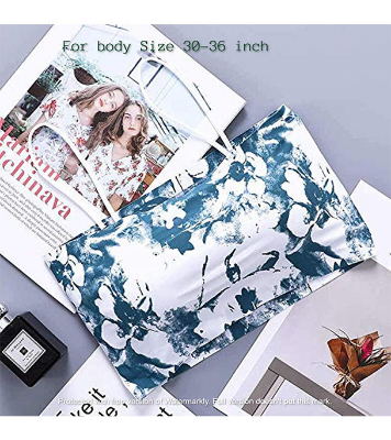 Picture of Printed Slim Strap Padded Body Shape Bra For Women-one Piece - Bra Blue