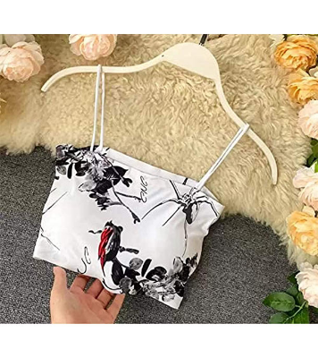 Picture of Printed Slim Strap Padded Body Shape Bra For Women-one Piece - Bra White