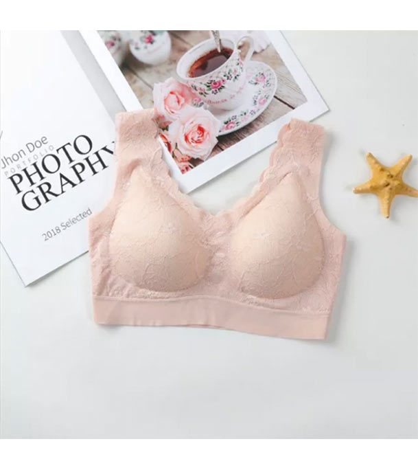 Buy Women Lace Padded Seamless Soft Push Up Sports And Sleeping Bra Skin at Best Price in Bangladesh