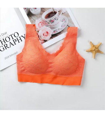 Picture of Women Lace Padded Seamless Soft Push Up Sports And Sleeping Bra Kathai