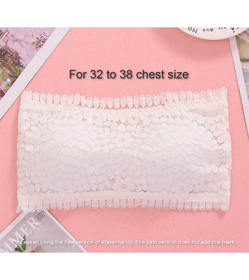 Picture of Imported Padded Push Up Lace Tube Strapless Bra For Women - One Piece White