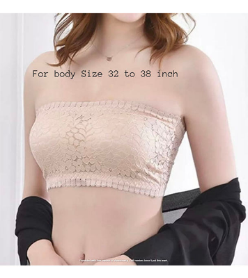 Picture of Imported Padded Push Up Lace Tube Strapless Bra For Women - One Piece Skin