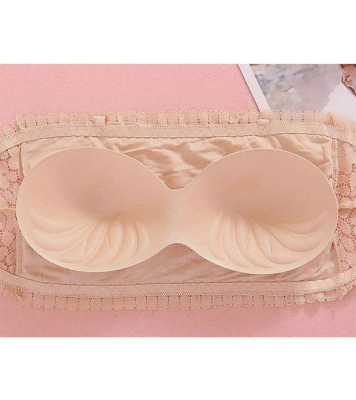 Picture of Imported Padded Push Up Lace Tube Strapless Bra For Women - One Piece Skin