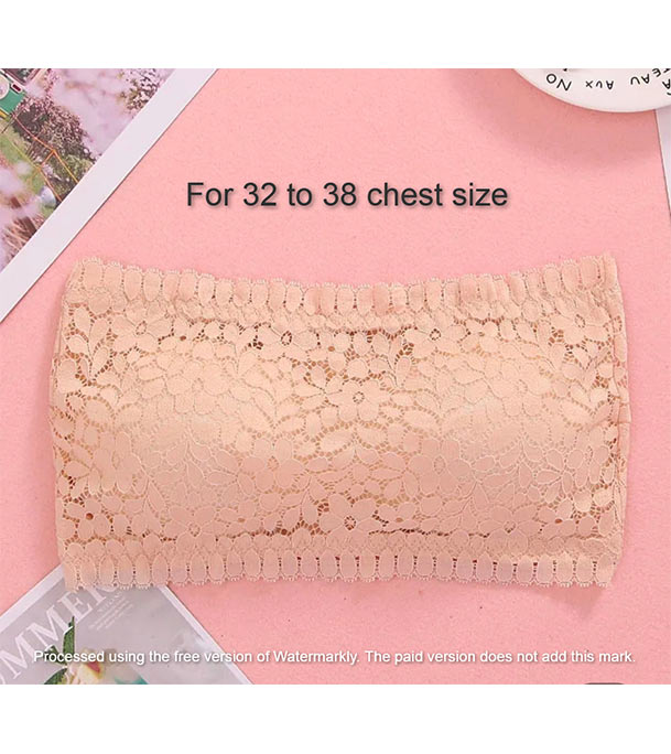 Picture of Imported Padded Push Up Lace Tube Strapless Bra For Women - One Piece Skin