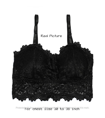 Picture of Stylish Comfortable Lace Padded Bra for Women Black
