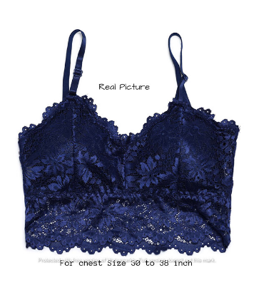Picture of Stylish Comfortable Lace Padded Bra for Women Blue
