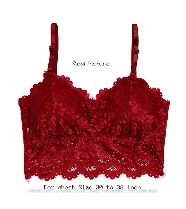 Picture of Stylish Comfortable Lace Padded Bra for Women Maroon