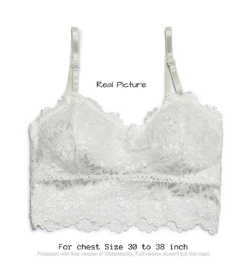 Picture of Stylish Comfortable Lace Padded Bra for Women White