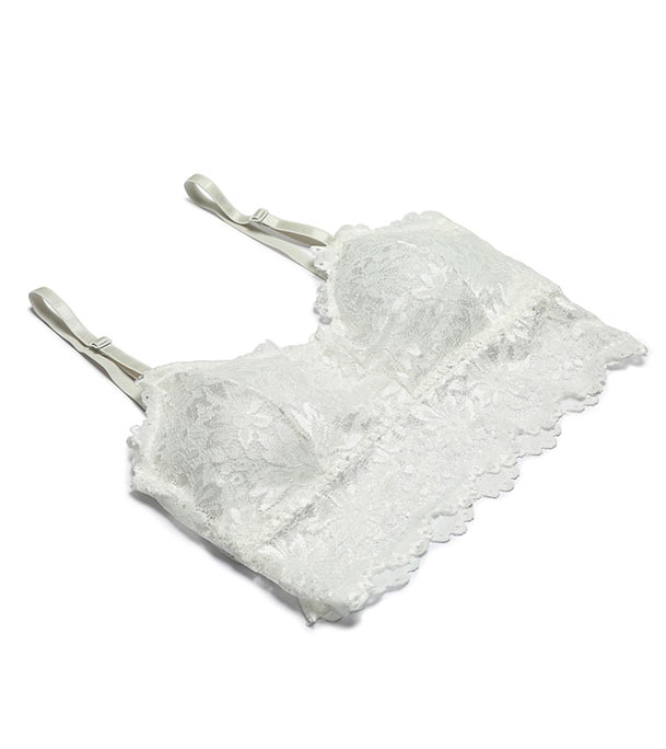 Picture of Stylish Comfortable Lace Padded Bra for Women White