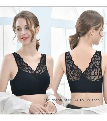 Picture of Imported Breathable Push Up Soft Bra for Women Black