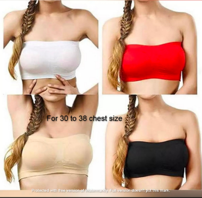 Picture of Imported Cotton Strapless Tube Bra For Women -One Piece Multicolor