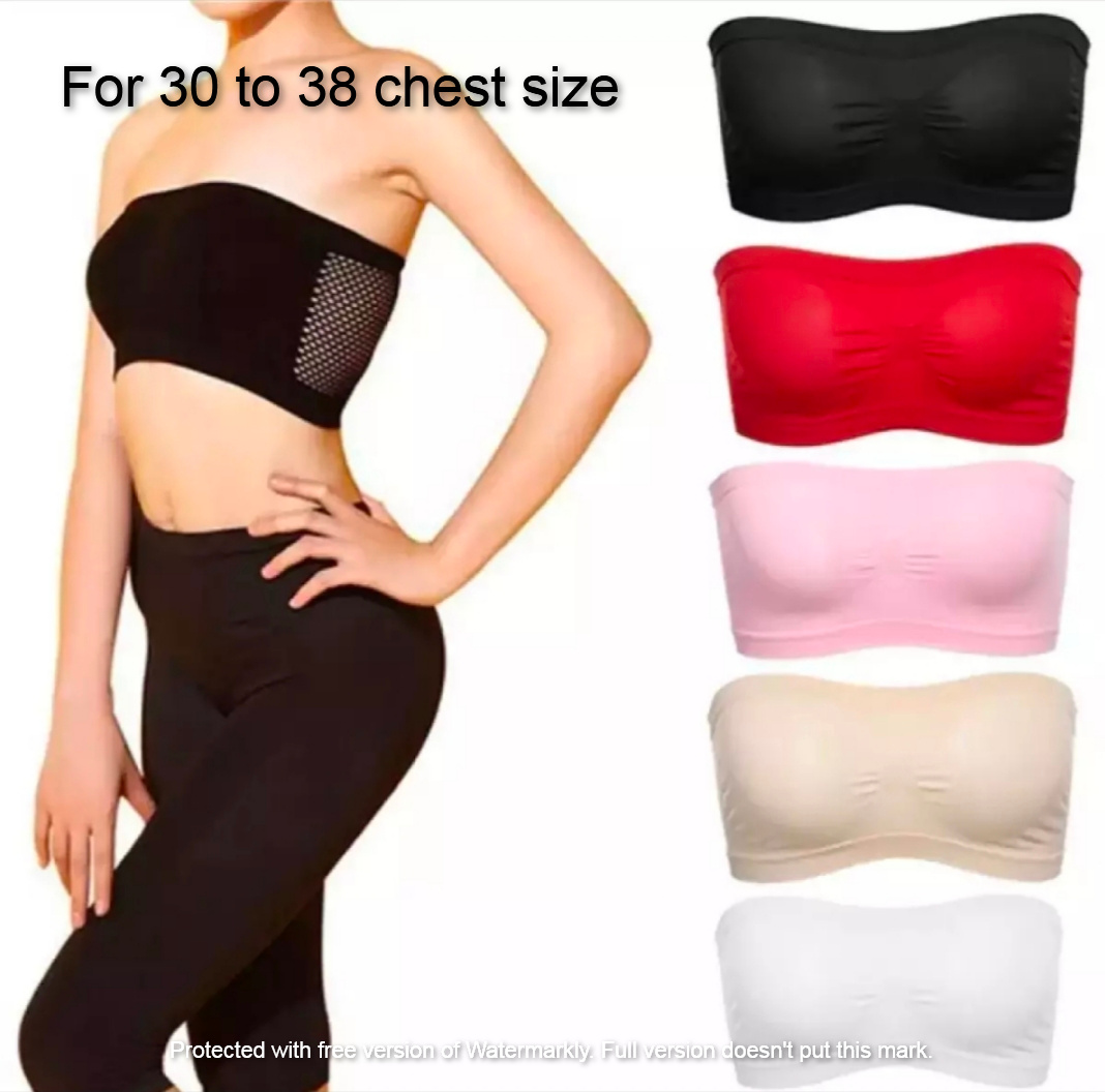 Picture of Imported Cotton Strapless Tube Bra For Women -One Piece Multicolor
