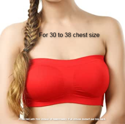 Picture of Imported Cotton Strapless Tube Bra For Women -One Piece Red
