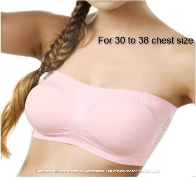 Picture of Imported Cotton Strapless Tube Bra For Women -One Piece Pink