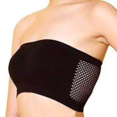 Picture of Imported Cotton Strapless Tube Bra For Women -One Piece Black.