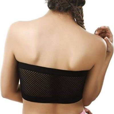 Picture of Imported Cotton Strapless Tube Bra For Women -One Piece Black.