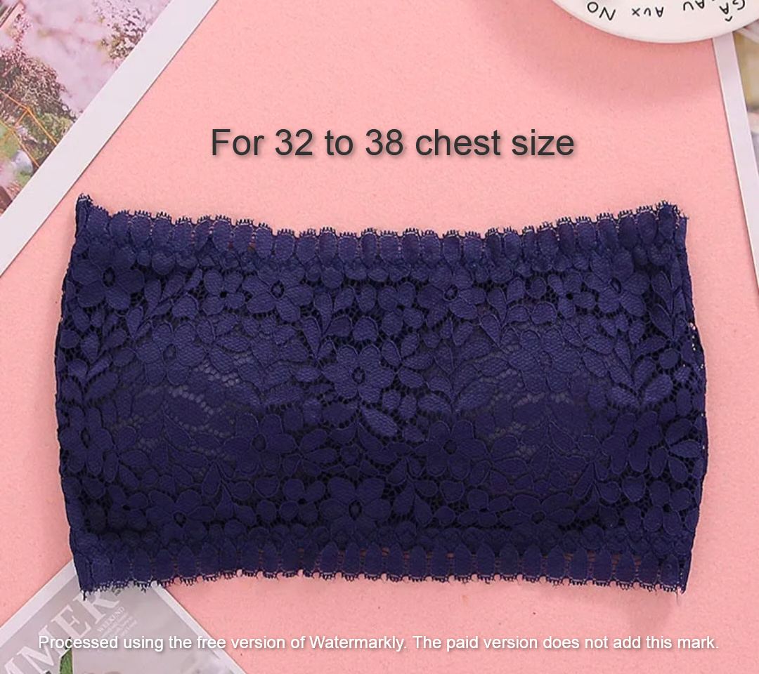 Picture of Padded Push Up Lace Tube Strapless Bra For Women Free Size bra (One Piece) Blue
