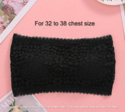 Picture of Padded Push Up Lace Tube Strapless Bra For Women Free Size bra (One Piece) Black