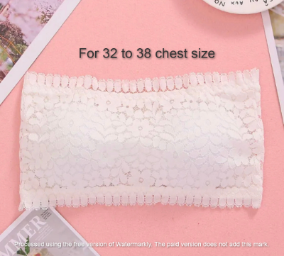 Picture of Padded Push Up Lace Tube Strapless Bra For Women Free Size bra (One Piece) White