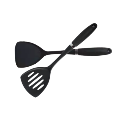 Picture of Silicone Non Stick Spoon- Black - 2 Pcs
