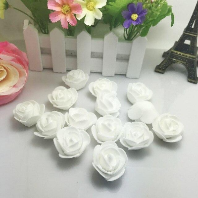 Picture of White PE Foam Rose Head Artificial Flower - 20 pcs