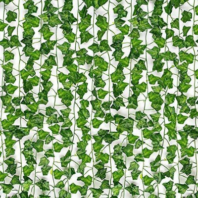 Picture of 12 Pcs Artificial Fake Ivy Leaves Greenery Garlands Hanging for Wedding Party Garden Wall Decoration
