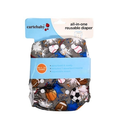 Picture of Washable Reusable Diaper With 1 Absorbent Inserts
