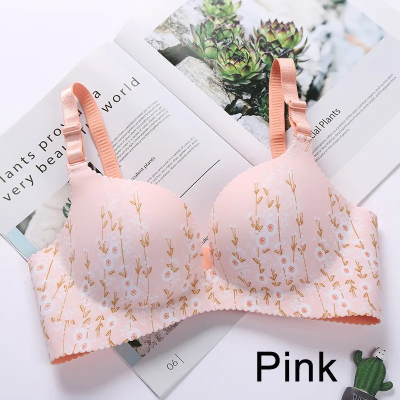 Picture of Pushup padded bra printed seamless bra stylish bra breast shaper bra Pink