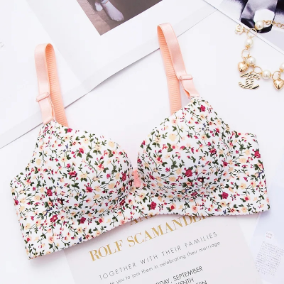 Picture of Pushup padded bra printed seamless bra stylish bra breast shaper bra Cream