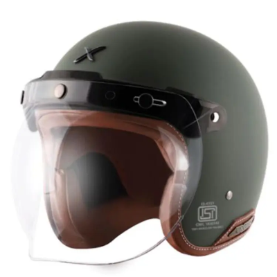 Picture of Axor Retro Jet Matt Battle green Certified Helmet