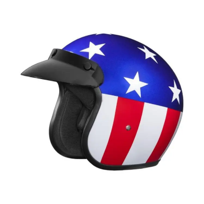 Picture of Studds Jetstar Classic D5 Open Face Flying Aces Motorbike Helmet Mat Black - Great Value